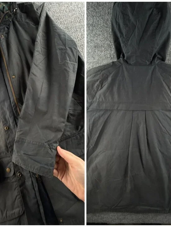 Barbour Love Wax Jacket Women Full Zip Blue Size 12 US Bird Lining Bridgewater - Picture 14 of 16